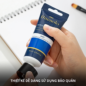 Màu Acrylic Tuýp 75ml Đủ Màu Finenolo Cao Cấp Deli - Tô Đất Sét, Đất Nặn Tự Khô, Vẽ Túi Vải Tote, Quần Áo DIY, Giày, Tranh Tường, Đa Chất Liệu, Tươi Sáng, Nhanh Khô - EC75