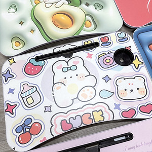 Bàn Học Gấp Gọn Có Khe Để Điện Thoại, Máy Tính Bảng, Khay Để Ly - Hàng Loại 1 (Giao ngẫu nhiên)