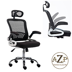 Ghế Giám Đốc, Ghế Văn Phòng  AZP FURNITURE Ergonomic AZP-9931 Đen - Nhóm Lươi Thoáng Mát, Tay Cất Gọn thông minh