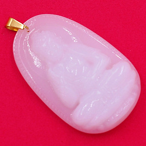 Mặt dây chuyền A Di Đà thạch anh trắng size nhỏ 3.6cm - Phật bản mệnh tuổi Tuất, Hợi