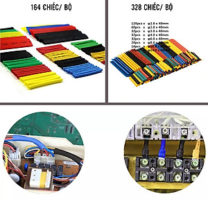 Bộ Ống Gen Co Nhiệt Thu Hẹp Nhiều Màu Đủ Size Kích Thước Giúp Cách Điện Bảo Vệ Dây Cáp (Chất Liệu PE Polyolefin) Giúp Sửa Chữa Dây Điện Nhanh Chóng - Hàng Nhập Khẩu