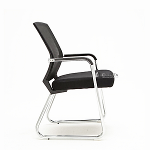 Ghế khách ghế hội nghị CV4604-M Nội thất Capta Ghế họp ghế đào tạo Ghế lưng lưới nệm vải màu đen khung nhựa đen 