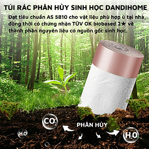 Túi rác, túi đựng rác tự hủy sinh học DandiHome có dây rút, túi rác không gây hại cho môi trường