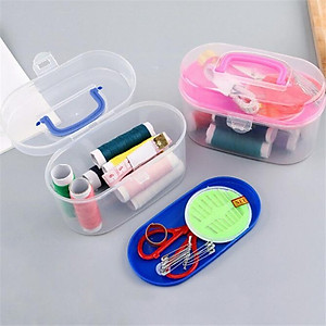 Hộp Kim Chỉ May Vá Quần Áo Xách Tay Mini Đa Năng Món Tiện Lợi Kèm Hộp Cao Cấp