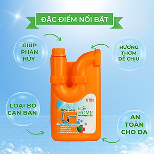 Nước Thông Cống Công Nghệ Sinh Học ECOHOME 1 Lít Giúp Phân Hủy Nhanh Chóng Các Chất Hữu Cơ Trong Đường Ống Thoát Nước