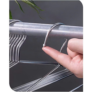 Combo 10 Móc Treo Quần Áo Inox Dạng Tròn Dài 42cm - Chống Trượt, Chống Gỉ, Bền Bỉ, Hiệu Quả - HÀNG CHÍNH HÃNG MINIIN
