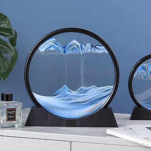 Tranh Cát 3D Chuyển Động Tranh Cát Chảy Hình Tròn Làm Quà Tặng Trang Trí Bàn Làm Việc Tinh Tế, Sang Trọng 