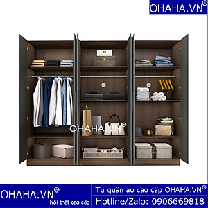 TỦ QUẦN ÁO GỖ CÔNG NGHIỆP HIỆN ĐẠI 6 CÁNH OHAHA - HĐ010