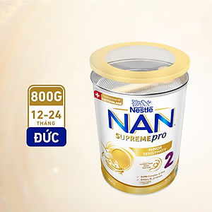 Sữa bột Nestlé NAN SUPREMEPRO 2 800g nhập khẩu Đức với 5HMO & đạm Gentle Optipro ( Dành cho trẻ từ 12 - 24 tháng tuổi)