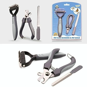 Bộ 3 Sản Phẩm Kìm Dũa Và Lược Gỡ Rối Cho Chó Mèo