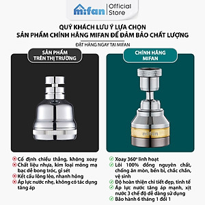 Đầu vòi rửa bát tăng áp đồng thau inox 304 cao cấp Mifan - 3 Chế độ phun cực mạnh, xoay 360 - Sử dụng cho bồn rửa chén bát
