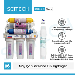 Máy lọc nước Nano TK9 Hydrogen by Scitech (Không dùng điện, không nước thải, tích hợp công nghệ tạo nước ion kiềm) - Hàng chính hãng