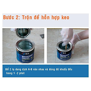 Keo chống thấm Epoxy 2 thành phần A - B trong suốt, sử lý chống thấm mặt sàn nhà vệ sinh, quét bảo vệ gạch men