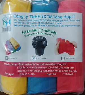 Combo 9 cuộn (3kg) túi đựng rác /  bao đựng rác thương hiệu GIMEX II hàng chính hãng tùy chọn kích cỡ và màu sắc
