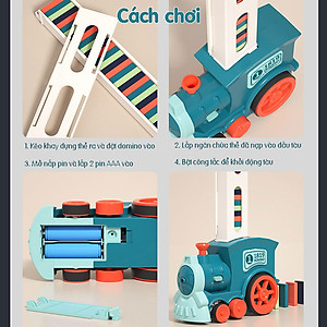 Đồ Chơi Đoàn Tàu Thả Domino Có Đèn Cho Bé Xếp Hình Lắp Ráp Giải Trí Giúp Bé Tăng Trí Thông Minh Rèn Luyện Tư Duy PaKaSa - Chính Hãng