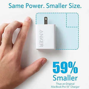 Adapter Sạc Anker 1 cổng 65W Hỗ Trợ Sạc Nhanh PIQ 3.0 PowerPort III Pod Lite - A2718 - Hàng chính hãng