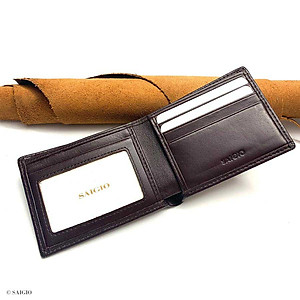 Ví Nam Mini Nhỏ Gọn Cao Cấp, Da Bò NAPA Láng Mịn, Thiết Kế Cổ Điển, Tinh Tế - Sang Trọng, Dáng Ngang - Gập 2, Đựng Tiền và Thẻ ATM Tiện Dụng - Hàng Chính Hãng SAIGIO