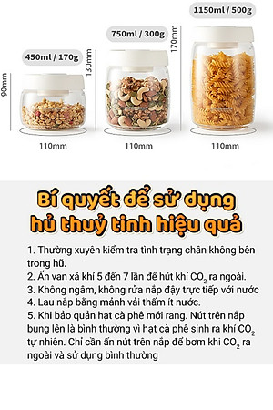 Hũ thủy tinh hút chân không bảo quản thực phẩm CAFE DE KONA