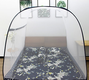 Mùng chụp tự bung Cao Cấp Mộc Miên- Đỉnh Rộng Viền Chân 