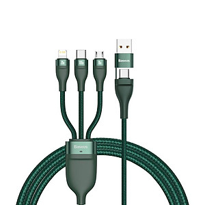 Cáp sạc đa năng 6 trong 1 Baseus Flash Series Two-for-three Data Cable U+C to M+L+C 100W LV874-Hàng chính hãng.
