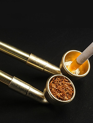 Tẩu thuốc dài hợp kim đồng Trung Hoa, kéo dài ra được đến 40 cm ( không kèm theo dây và túi vải)