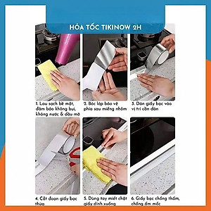 5cm x 30mét Băng Keo Giấy Bạc Nhôm Chịu Nhiệt Chống Nước Để Vá Thau Rổ, Chống Thấm Nhà Bếp Vá Ống Nước Thau Chậu