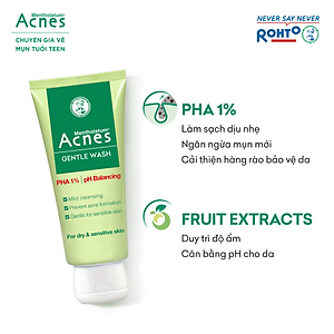 Sữa rửa mặt ngăn ngừa mụn dạng gel Acnes Gentle Wash 100g