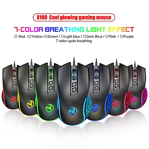 Chuột LED RGB 3600 DPI Gaming Mouse HXSJ X100 - hàng nhập khẩu