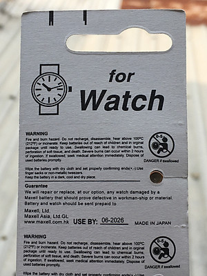 Pin Maxell Silver Oxide 1.55V SR621SW 364