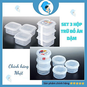 Combo 2 sản phẩm set 03 hộp chia thức ăn 200ml-180ml, thiết kế tinh tế, đẹp mắt, khả năng giữ kín hơi vượt trội - nội địa Nhật Bản 