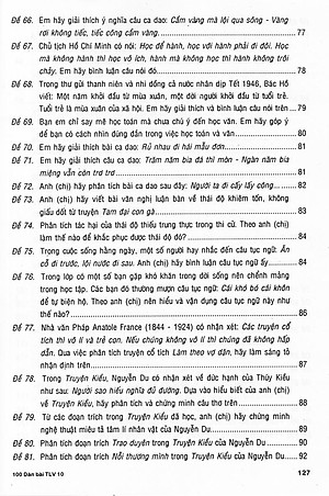 Sách 100 Dàn Bài Chi Tiết Làm Văn Lớp 10