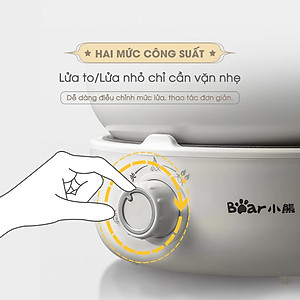 Nồi Điện Đa Năng BEAR SB-NL25L - Đế Rời Đun Sôi Siêu Nhanh Chiên Xào Hấp Dung Tích 2.5 Lít Công Suất 1000 W - Hàng Chính Hãng
