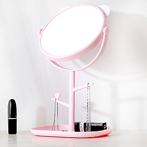 Gương Tai Mèo Để Bàn Trang Điểm Xoay 1 Mặt Hàn Quốc - Hàng chính hãng