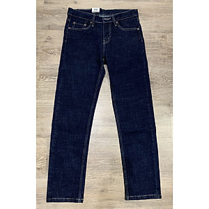 Quần Jean nam cao cấp ống đứng le511 màu xanh đen trơn vải co giãn xuất khẩu dáng slimfit