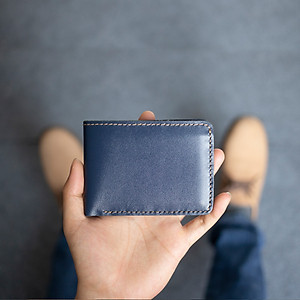 Ví da nam, bóp da nam mini Bụi Leather V115 - Da bò Nappa cao cấp - Bảo hành 12 tháng
