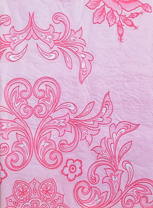 Khăn trải bàn PAULEE - 856B (150cm x 228 cm) hoa văn hồng - không thấm nước