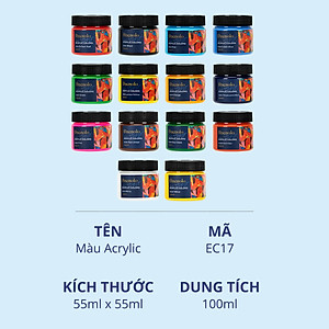 Màu Acrylic 100ml Cao Cấp Dạng Hũ Finenolo Deli - Tô Đất Sét, Đất Nặn Tự Khô, Vẽ Túi Vải Tote, Quần Áo DIY, Giày, Tranh Tường, Đa Chất Liệu, Tươi Sáng, Nhanh Khô - Nhiều Màu Sắc