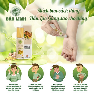Dầu Lăn Gừng Thảo Dược Bảo Linh 10ml - Xoa bóp, giảm đau đầu, đau cơ, căng thẳng, mệt mỏi, đau cổ vai gáy