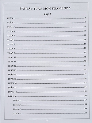Combo Sách - Bài tập tuần Toán 5 tập 1 + 2