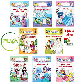 Combo 8 Quyển Vui Đọc Truyện Khéo Tay Tô - Các Nàng Công Chúa Xinh Đẹp - Tặng Hộp Bút Sáp 12 Màu Bất Kì