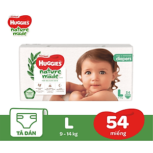 Combo 3 gói tã dán Huggies Nature Made size L54 miếng Vaca Baby House