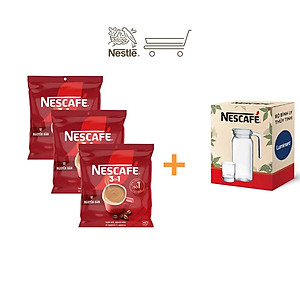 [Tặng Ấm giữ nhiệt có quai (Tết 26) NESCAFE 1L ] Combo 3 Bịch NESCAFE 3IN1 Công thức cải tiến - VỊ NGUYÊN BẢN Bịch 46 gói