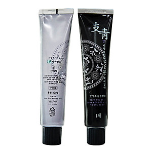 Nhuộm phủ bạc nhanh 1 phút Jichung 1 Minute Hair Color 120g (đen nâu) + Móc khóa