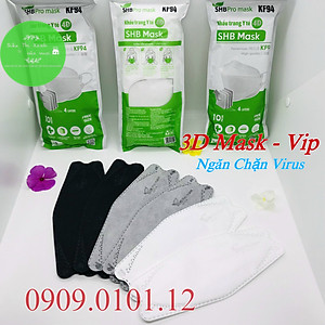 (Thùng 300 cái) Khẩu trang kf94  người lớn SHB promask, khẩu trang 4d mask 4 lớp