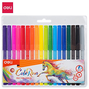  Bút màu nước 1.0mm Deli, 12 màu/18 màu/hộp - EC10003/EC10013