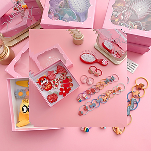 Túi Hộp Kéo 28 Chi Tiết Kẹp Tóc Dây Cột Tóc Làm Quà Tặng Dễ Thương Phụ Kiện Tóc Cho Nữ Và Bé Gái