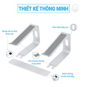 Giá Đỡ Máy Tính Laptop Macbook Besti BTY01 Hợp Kim Nhôm Cao Cấp Giúp Tản Nhiệt Có Thể Tháo Rời - Hàng Chính Hãng 