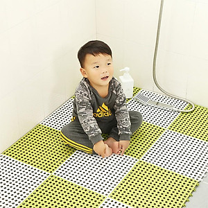 Set 4 Tấm Lót Sàn Thảm Nhựa Ghép Decor KIỂU Ô Tròn T3 - 30X30Cm - Nhựa Dày Chống Trơn Trượt, Khô Thoáng Nhà Tắm