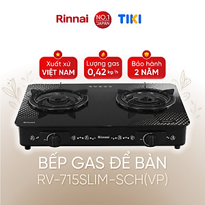 Bếp gas dương Rinnai RV-715Slim-SCH(VP) mặt bếp kính SCHOTT và kiềng bếp men - Hàng chính hãng.