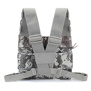 Camouflage Holster Vest Rig Pocket Radio Harness Chest Pack Pouch Walkie Nylon
